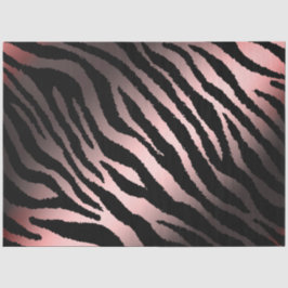 Papel De Seda Elegante tigre rosado plateado