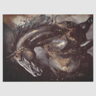 Papel De Seda Elegante Tinta abstracta de arte de caballo