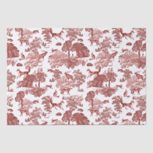 Papel De Seda Elegante tocador vintage rojo zorro rabbit Country