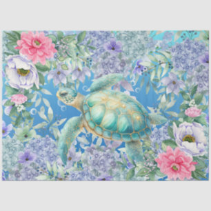 Papel De Seda Elegante Tortuga Marina Decoupage Acuarela Pastel