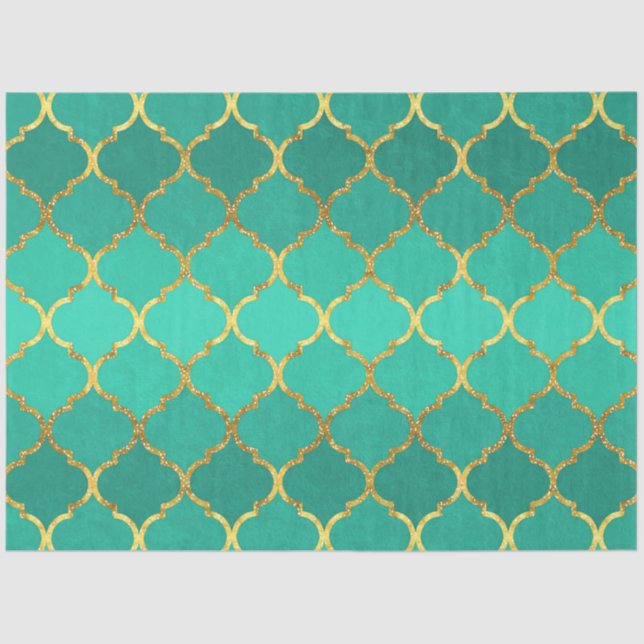 Papel De Seda Elegante trendy purpurina quatrefoil (Anverso)