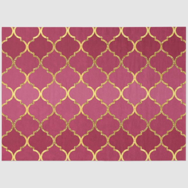 Papel De Seda Elegante trendy purpurina quatrefoil (Anverso)