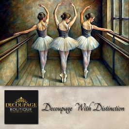 Papel De Seda Elegante Trio Dance Ballerina Decoupage