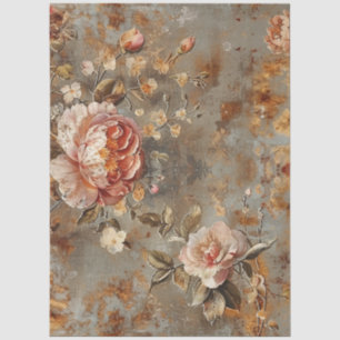 Papel De Seda Elegante victoriano rústico floral decoupage