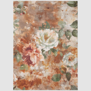 Papel De Seda Elegante victoriano rústico floral decoupage