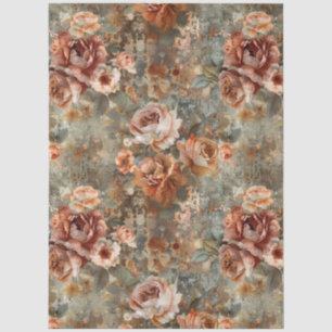 Papel De Seda Elegante Victoriano Rústico Floral Decoupage Antig