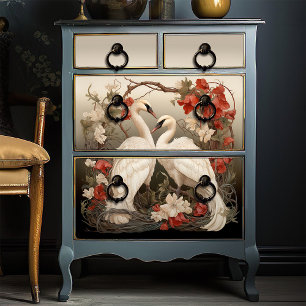 Papel De Seda Elegante victoriano vintage Boho Romantic Swans