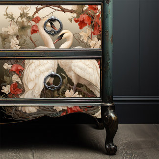 Papel De Seda Elegante victoriano vintage Boho Romantic Swans