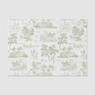 Papel De Seda Elegante Viejo Oro Beige Hípica Tela De Caza