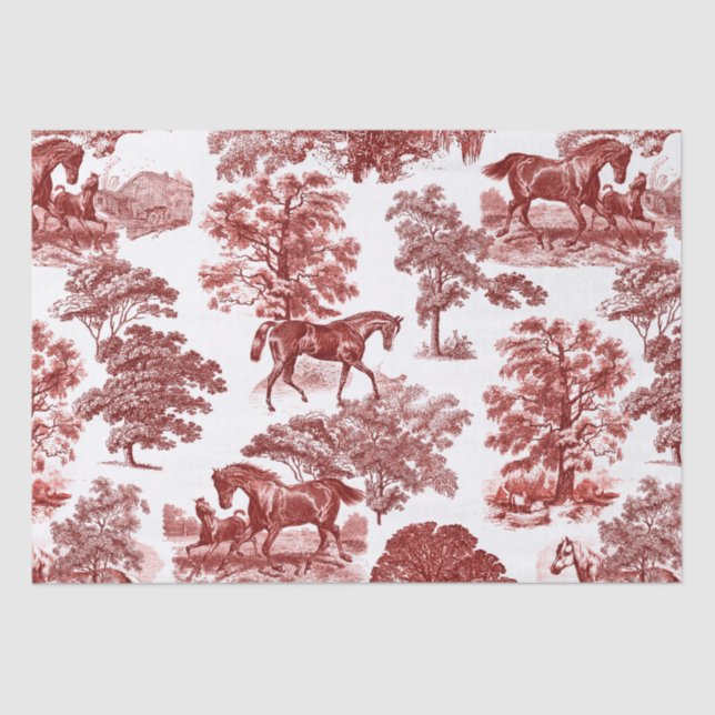 Papel De Seda Elegante Viejo Rústico Rústico Horario Rojo (Anverso)