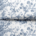 Papel De Seda Elegante Vintage francés grabado en toile floral-a<br><div class="desc">Elegante y ornamentado patrón vintage azul y blanco toile de jouy con flores exóticas,  viñas y follaje entrelazados con guirnaldas y canastos de rosas. Este patrón se adaptó a partir de un fragmento textil francés histórico aproximadamente en 1910 en la colección Smithsonian.</div>