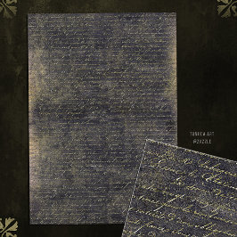Papel De Seda Elegante Vintage Gold Black Handwricarta