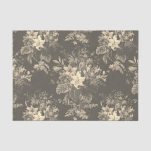 Papel De Seda Elegante Vintage Oscuro Malhumorado Beige Marrón F