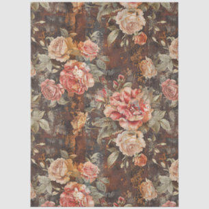 Papel De Seda Elegante Vintage Rústico País Florales Decoupage