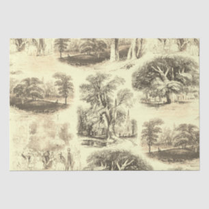 Papel De Seda Elegante Vintage Toile English Country Beige Cream