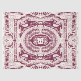 Papel De Seda Elegante y clásico ornamento barroco de Borgoña
