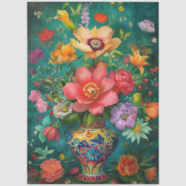 Papel De Seda Elegante y colorido Decoración Floral