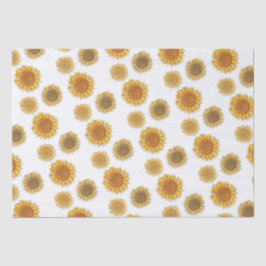 Papel De Seda Elegante y elegante Boho Farmhouse Yellow Sunflowe