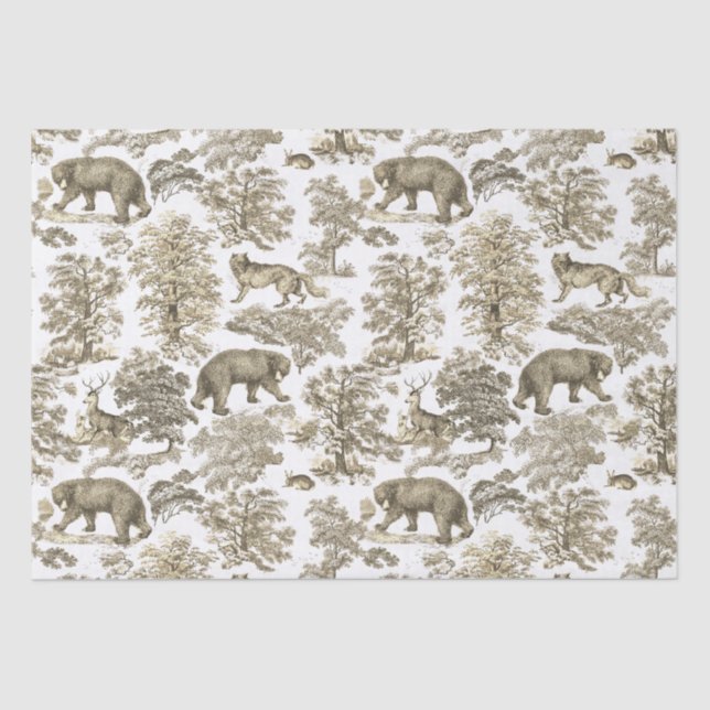 Papel De Seda Elegante y elegante tela de animales de la selva b (Anverso)