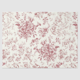 Papel De Seda Elegante y elegante tela rosa floral de época