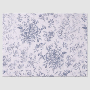 Papel De Seda Elegante y elegante tela vintage con flores azules
