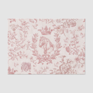Papel De Seda Elegante y elegante toile floral rojo ecuestre fra