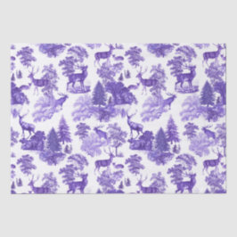 Papel De Seda Elegante y festivo periwinkle azul Deer Woods