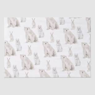Papel De Seda Elegantes animales nevados del invierno ártico