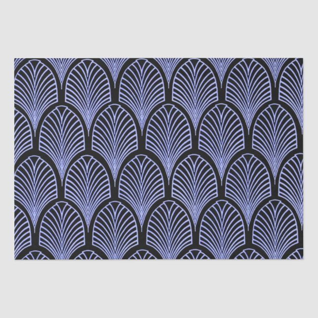 Papel De Seda Elegantes arcos de Art Deco Azul claro (Anverso)