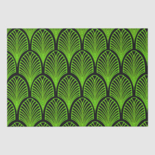 Papel De Seda Elegantes arcos de Art Déco Verde Brillante