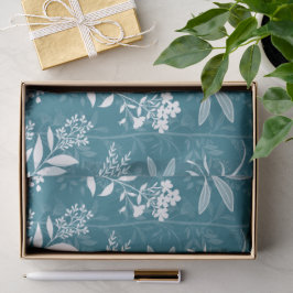 Papel De Seda Elegantes Botánicos Jardín Turquesa Soñado