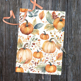 Papel De Seda Elegantes calabazas acuáticas de otoño y hojas de