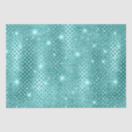 Papel De Seda Elegantes Diamantes Azules con Patrón Metálico Bri