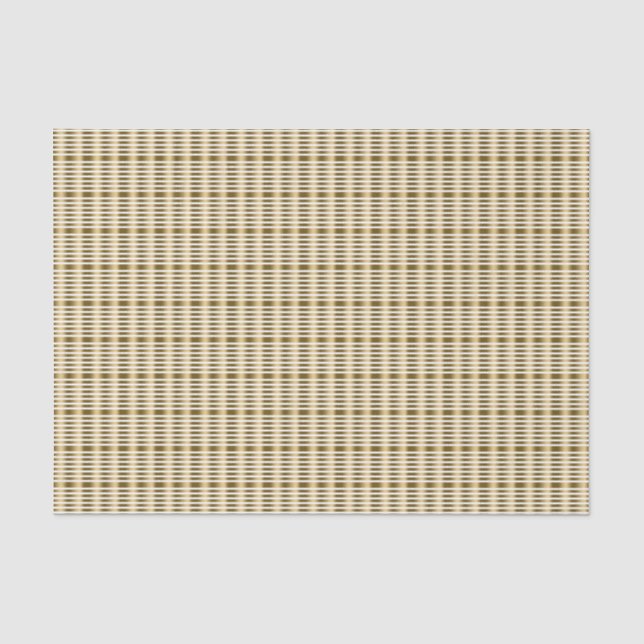 Papel De Seda Elegantes Faux Gold Stripes En Fondo Blanco (Anverso)