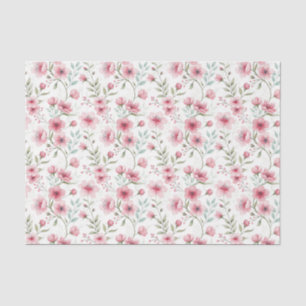 Papel De Seda Elegantes Flores de Acuarela Rosa Decoupage