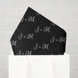 Papel De Seda Elegantes iniciales personalizables de pareja para