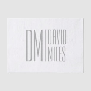 Papel De Seda Elegantes iniciales y logotipo de nombre grises mi