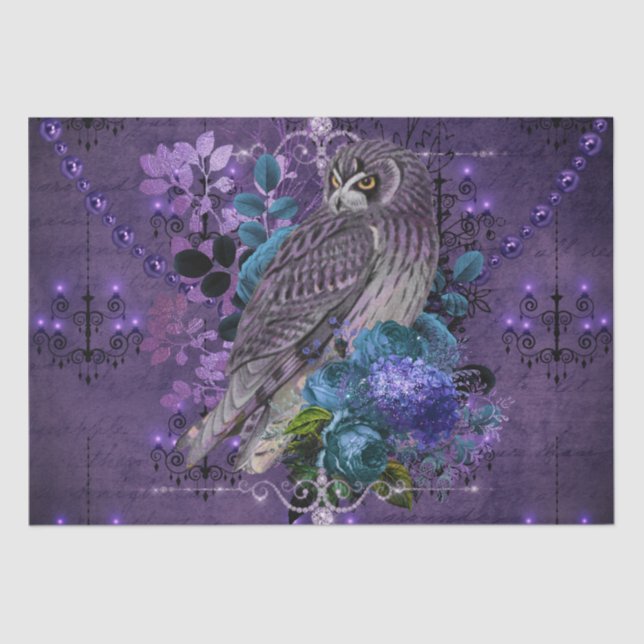 Papel De Seda Elegantes lámparas y joyas florales de época de bú (Anverso)