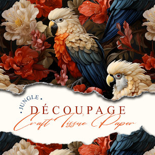 Papel De Seda Elegantes loros de la selva victoriana de Boho