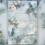 Papel De Seda Elegantes Navidades Bluebirds y desenlace musical<br><div class="desc">Elegante diseño rústico floral con pinos vintage encaramados en ramos de pino y carabina, rosas de perro blanco, pintoresca granja con noria de agua, escritura a mano, rollos y floridos blancos con música "Home Sweet Home" en un marco ornamentalmente grabado. El fondo tiene un cielo azul pálido con nubes blancas....</div>