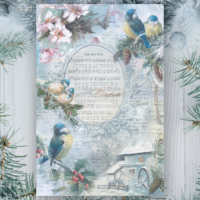 Papel De Seda Elegantes Navidades Bluebirds y desenlace musical (Subido por el creador)