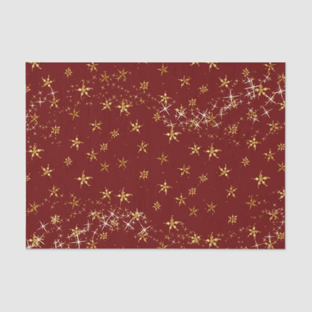 Papel De Seda Elegantes Navidades de copos de nieve de oro Twink (Anverso)