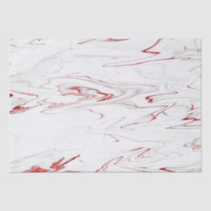 Papel De Seda Elegantes Navidades de Mármol Blanco Rojo