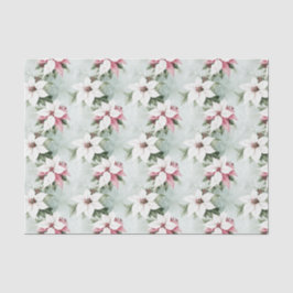 Papel De Seda Elegantes Navidades de Poinsettias Blancas