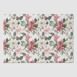 Papel De Seda Elegantes Navidades de Poinsettias Rosa