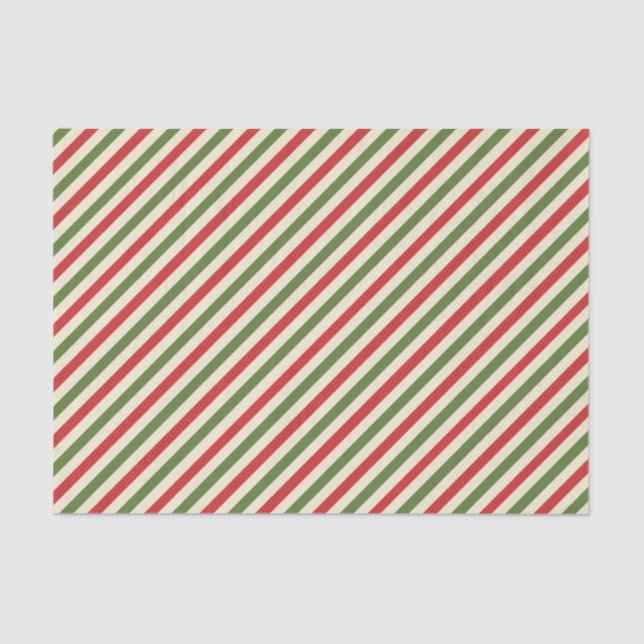 Papel De Seda Elegantes Navidades delgadas Candy Cane (Anverso)