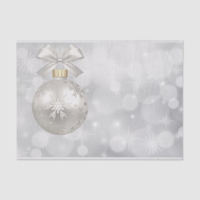 Papel De Seda Elegantes Navidades plateados bailan sobre las luc (Anverso)