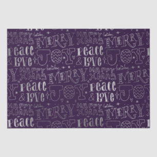 Papel De Seda Elegantes Navidades púrpura y Relieve metalizado p
