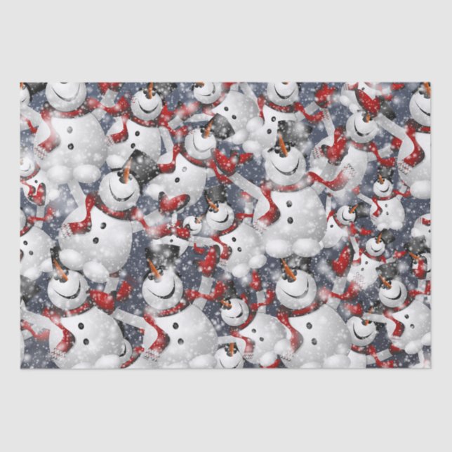 Papel De Seda Elegantes Navidades Snowman (Anverso)