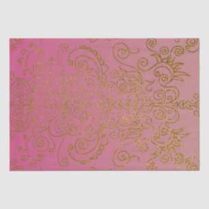 Papel De Seda Elegantes Ornamentos Purpurinas De Oro En Gradient